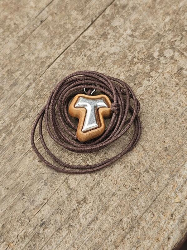 Handmade Tau Cross Pendant - Olive Wood from Bethlehem | Holy Land Necklace