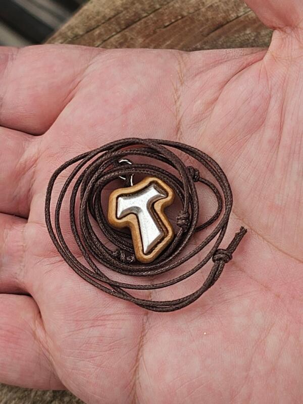 Handmade Tau Cross Pendant - Olive Wood from Bethlehem | Holy Land Necklace - Image 2