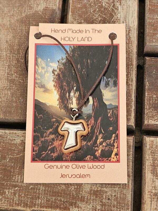 Handmade Tau Cross Pendant - Olive Wood from Bethlehem | Holy Land Necklace - Image 3
