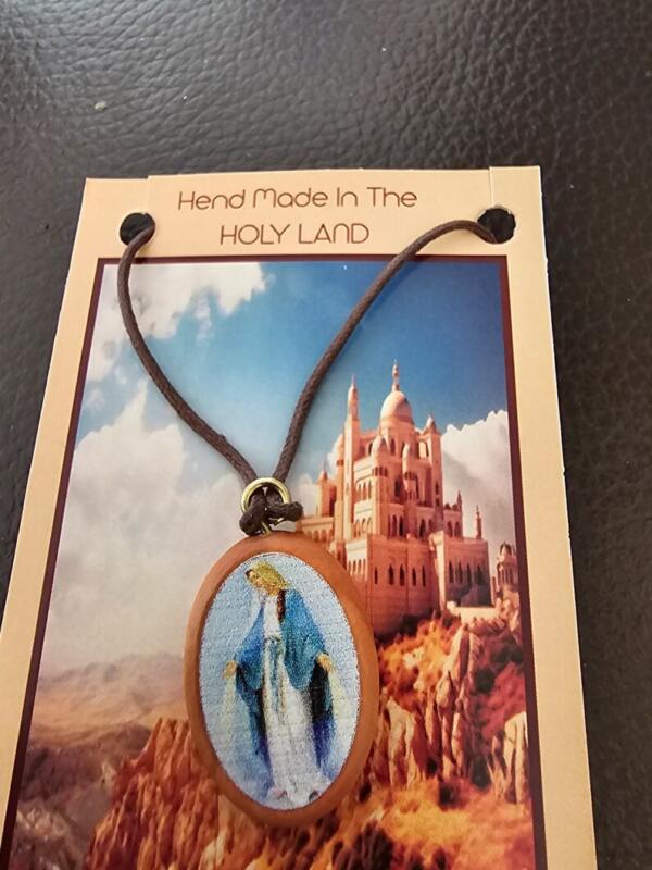 Miraculous Virgin Olive wood Brown necklace - Image 2