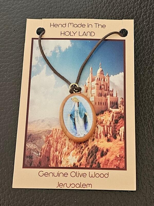 Miraculous Virgin Olive wood Brown necklace