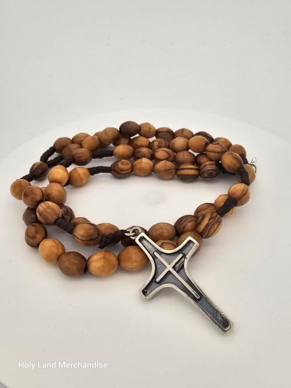 Handmade olive wood Rosary with sterling silver 925 Cross - Image 3
