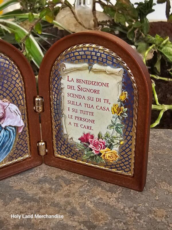 Diptych with the Virgin and Blessing on wood - Image 5