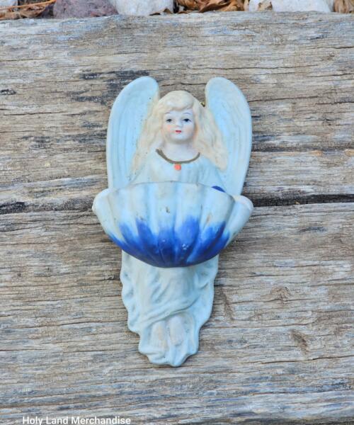 Religious antique Holy water font stoup ceramic from The Holy land