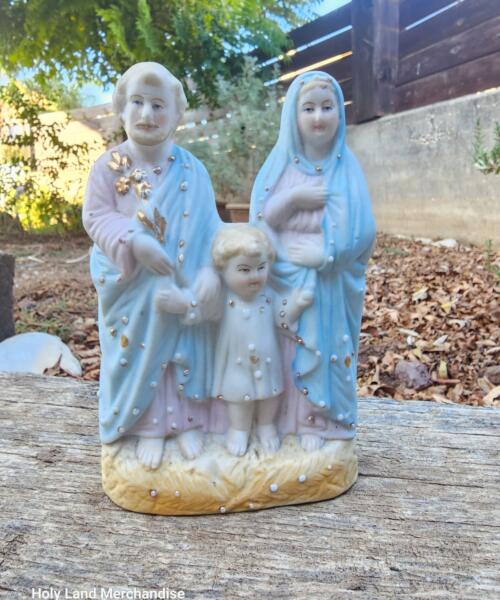 Hand-Painted Porcelain Holy Family Statue - Vintage 1990s | Catholic Decor