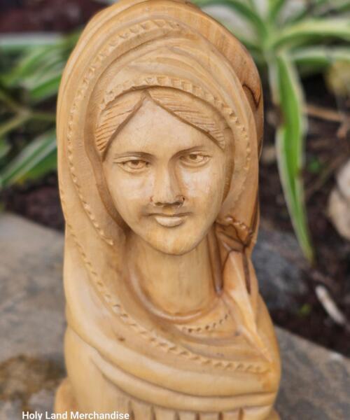 13cm Virgin Mary Olive Wood Carving | Handmade in Bethlehem