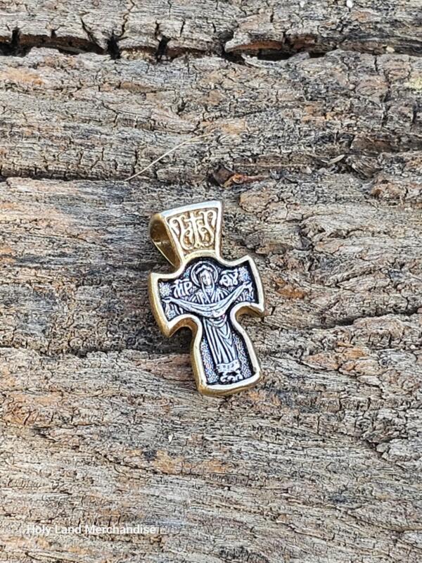 Elegant 925 Silver and Gold Cross Pendant | Hand-Engraved Design - Image 3
