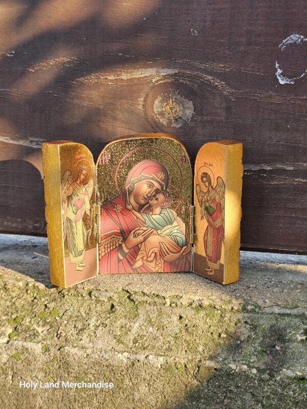 Orthodox Christian Icons Diptych Mini Icon, Beautiful Christian Art for Prayer, Unique Gift for Religious Friends and Family - Image 2