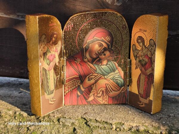 Orthodox Christian Icons Diptych Mini Icon, Beautiful Christian Art for Prayer, Unique Gift for Religious Friends and Family