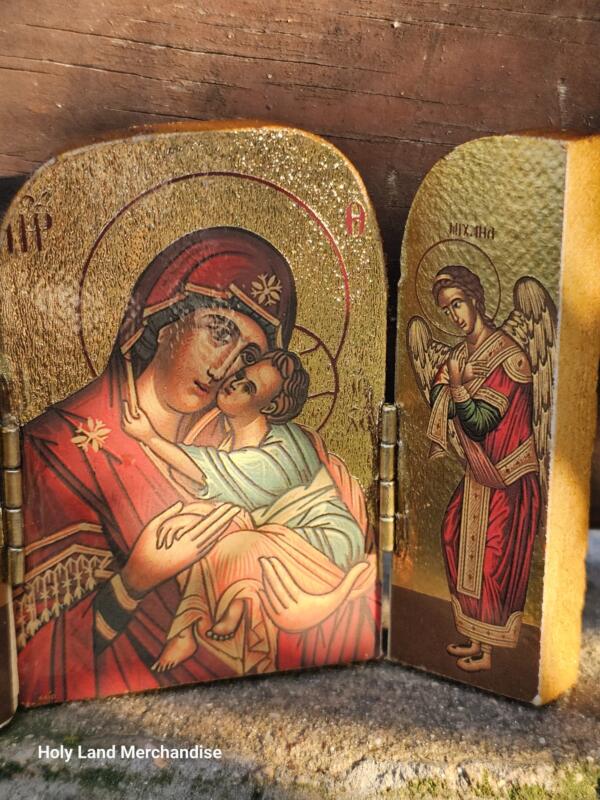 Orthodox Christian Icons Diptych Mini Icon, Beautiful Christian Art for Prayer, Unique Gift for Religious Friends and Family - Image 6