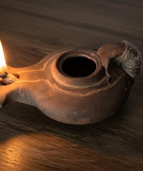 Unique Hand made Clay oil lamp from Jerusalem the Holy Land