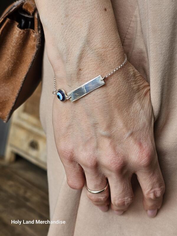 Silver 925 Evil Eye Beaded Bracelet pendant Protection - Image 2