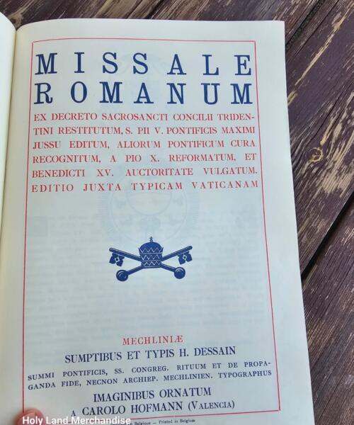 1949 Missale Romanum — Large Latin Tridentine Altar Missal, H. Dessain (Mechelen, Belgium), Gilt Edges, Brass Clasps, Ribbons, Illustrated