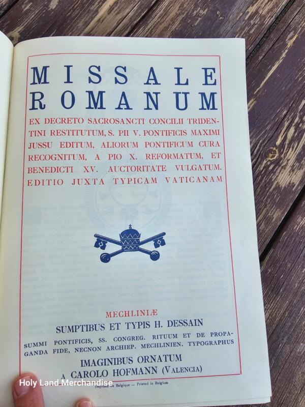 1949 Missale Romanum — Large Latin Tridentine Altar Missal, H. Dessain (Mechelen, Belgium), Gilt Edges, Brass Clasps, Ribbons, Illustrated