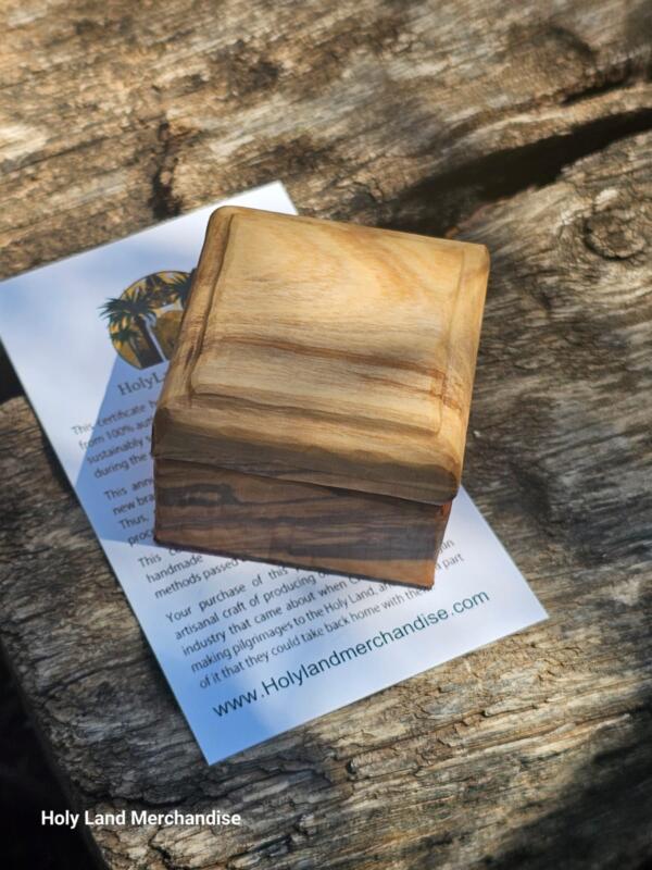 Personalized engraving Olive Wood proposing ringbox from the Holy Land, engagement ring box | boxing boxing ring | bridal ring boxes | wedding ring box | engagement ring proposal box​ - Image 4