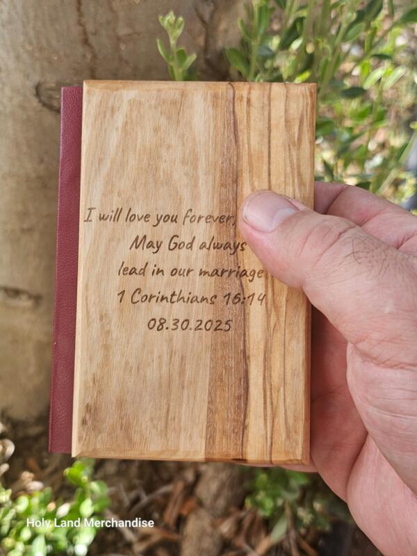 Personalized engraving Pocket bible Travel bible, special dates (like baptism or wedding) or favorite verses personalized bible