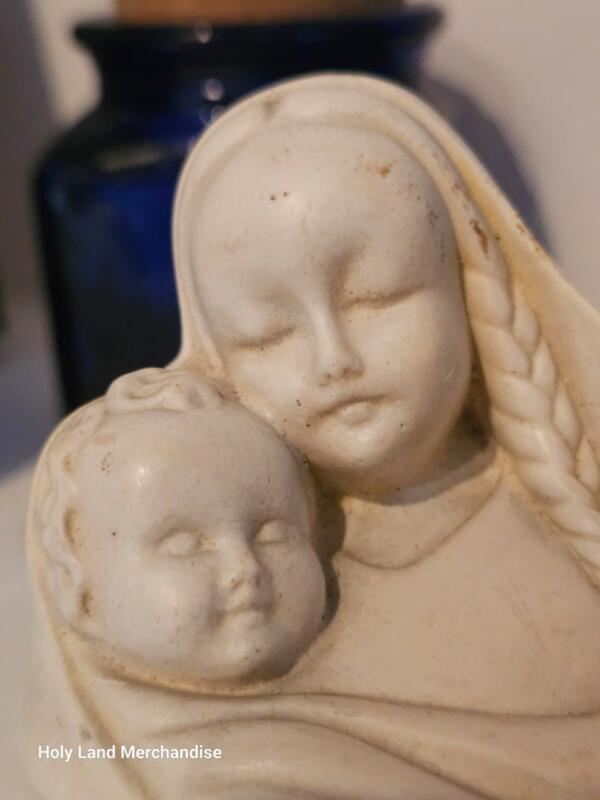 Mid-Century Madonna & Child Statue • Stone Figurine (Ivory Tone) • No. 938 • Madonna & Child -  Madonna Statue - madonna and child statue​ - Image 3