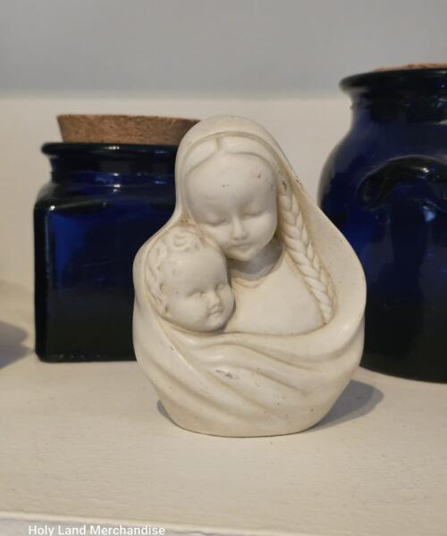 Mid-Century Madonna & Child Statue • Stone Figurine (Ivory Tone) • No. 938 • Madonna & Child -  Madonna Statue - madonna and child statue​