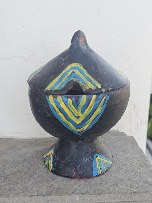 Handmade Ethiopian Incense Burner with Lid - Image 3