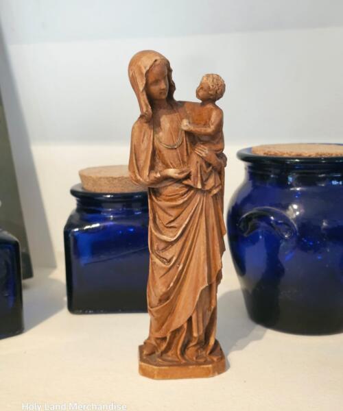 Vintage Plaster Madonna & Child Statue , Religious Home Décor