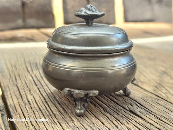 Vintage Dutch Pewter Salt Cellar / Trinket Pot