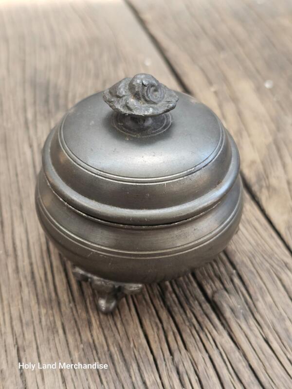Vintage Dutch Pewter Salt Cellar / Trinket Pot - Image 6