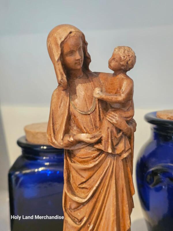 Vintage Plaster Madonna & Child Statue , Religious Home Décor - Image 2