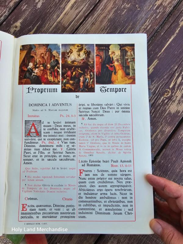 1949 Missale Romanum — Large Latin Tridentine Altar Missal, H. Dessain (Mechelen, Belgium), Gilt Edges, Brass Clasps, Ribbons, Illustrated - Image 4