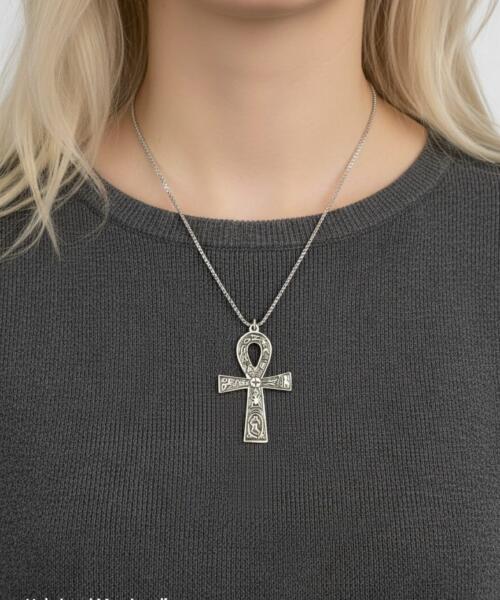Handmade Sterling Silver Ankh Cross Pendant · 925 Sterling Silver Necklace · Ancient Egyptian Christian Symbol ·
