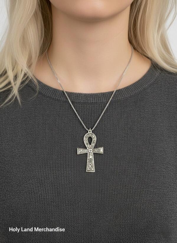 Handmade Sterling Silver Ankh Cross Pendant · 925 Sterling Silver Necklace · Ancient Egyptian Christian Symbol · - Image 2