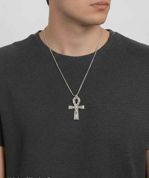 Handmade Sterling Silver Ankh Cross Pendant · 925 Sterling Silver Necklace · Ancient Egyptian Christian Symbol ·