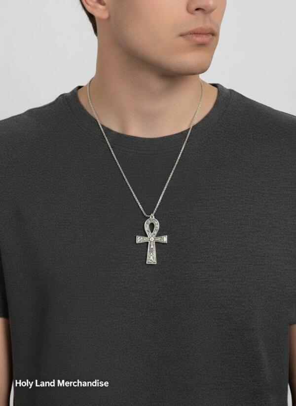 Handmade Sterling Silver Ankh Cross Pendant · 925 Sterling Silver Necklace · Ancient Egyptian Christian Symbol ·