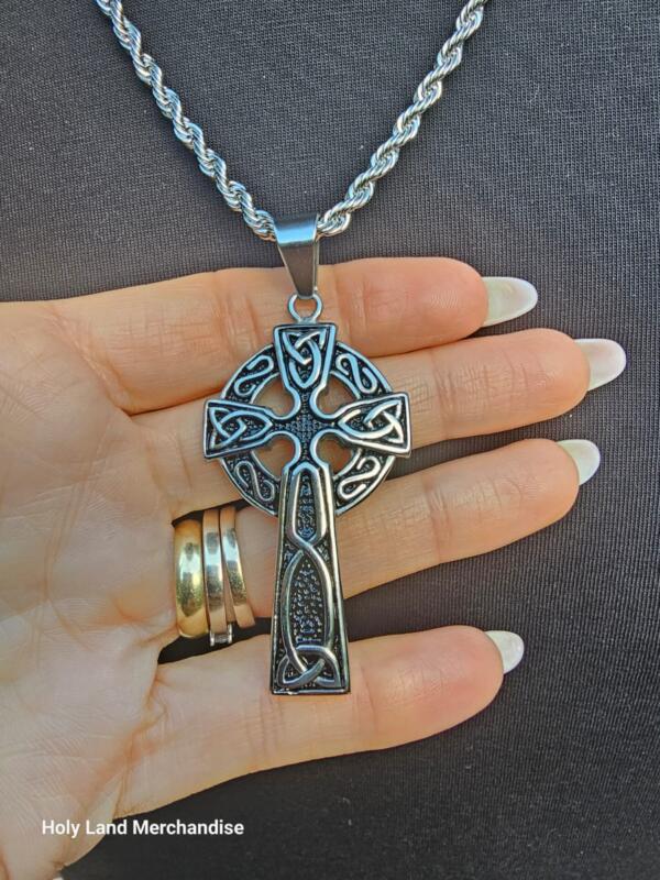 Celtic Cross Necklace · Celtic Cross Pendant · Irish Jewelry · Medieval Cross Charm · Celtic Cross Jewelry