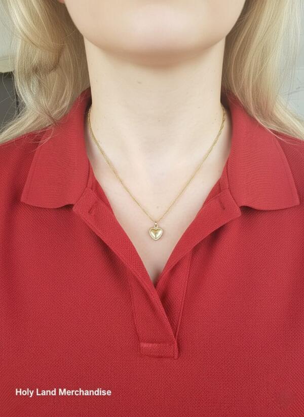 Gold Heart Cross Necklace · Christian Religious Jewelry · Faith and Love Gift for Her - Image 3