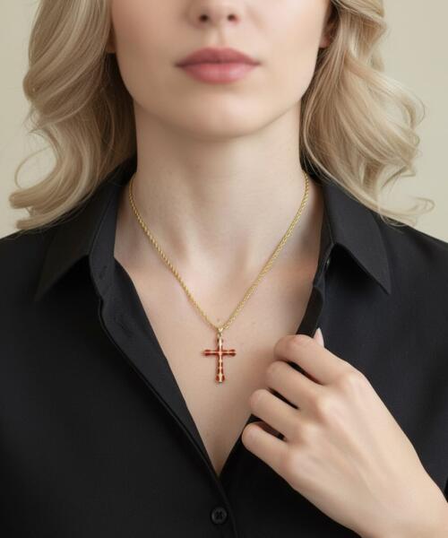 18K Gold Plated Cross Necklace for Women · Virgin Mary Pendant · Dainty Religious Jewelry Gift · Simple Everyday Necklace