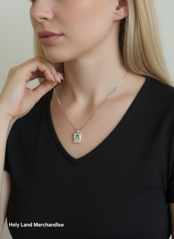 Sterling Silver 925 Virgin Mary & Child Pendant Necklace · Baptism Gift • Confirmation Gift • Easter Gift • Christmas Gift • Gift for Her • - Image 2