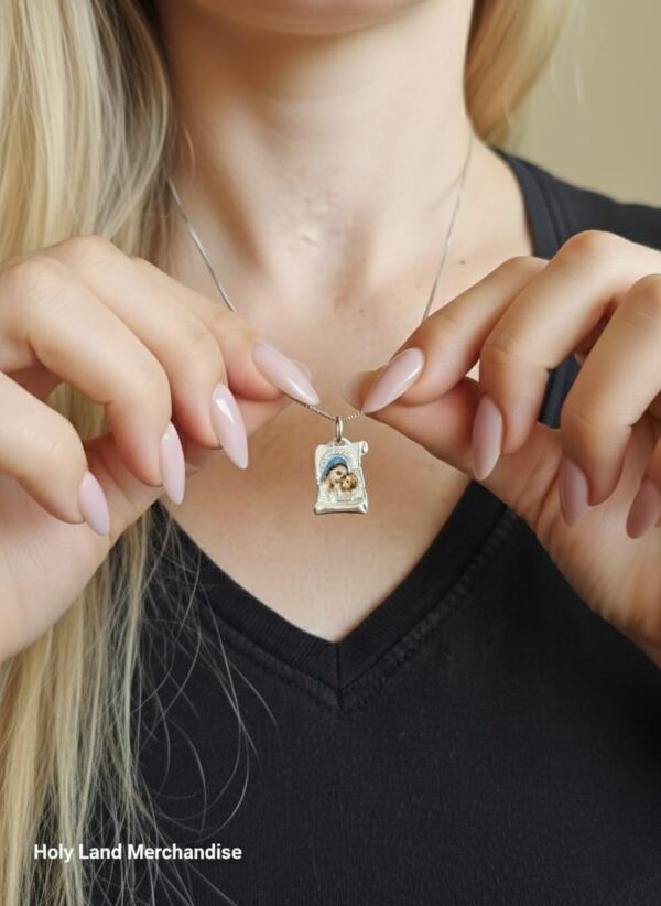 Sterling Silver 925 Virgin Mary & Child Pendant Necklace · Baptism Gift • Confirmation Gift • Easter Gift • Christmas Gift • Gift for Her •