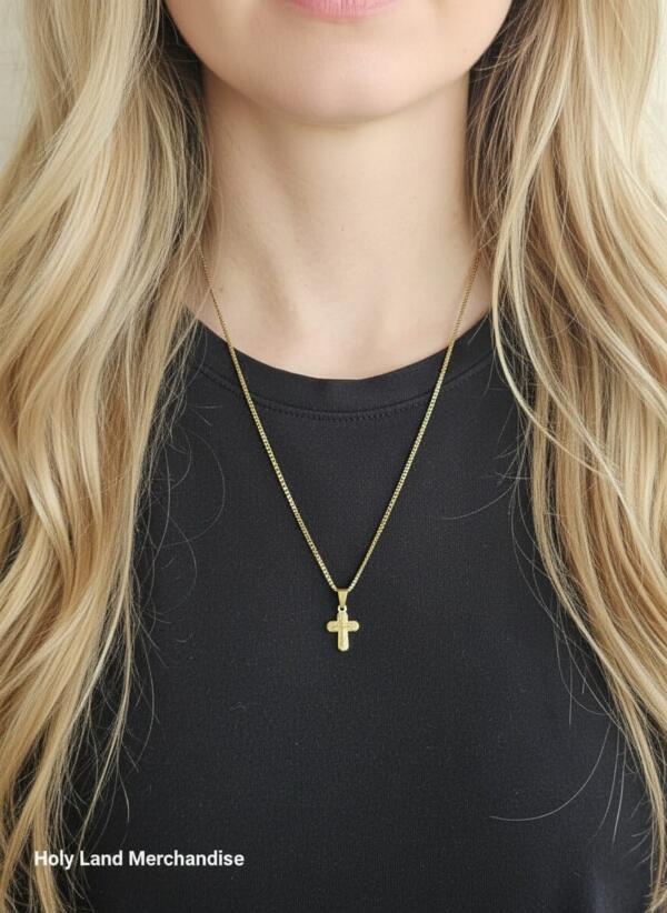 Gold Cross Necklace · Stainless Steel Pendant  & Chain · Christian Religious Jewelry · Gift for her