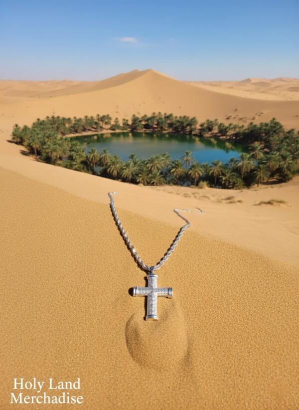 Large Stainless Steel Art Cross Necklace for Men – Rustic Boho Cross Pendant · Man Silver Cross · Christian Jewelry · Adult Baptism Gif - Image 3