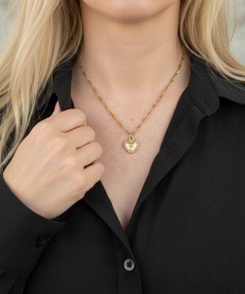 Gold Heart Cross Necklace · Christian Religious Jewelry · Faith and Love Gift for Her