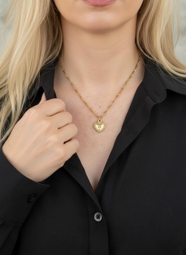 Gold Heart Cross Necklace · Christian Religious Jewelry · Faith and Love Gift for Her