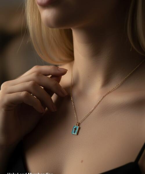 18K gold plated Enamel Mini Cross Necklace • tiny dainty christian jewelry • Faith Gift for Women • Christmas & Birthday Present