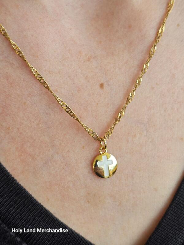Dainty Gold Plated Cross Necklace · Tiny Pave Cross Pendant · Minimalist Christian Jewelry · Everyday Faith Necklace · Religious Gift - Image 5