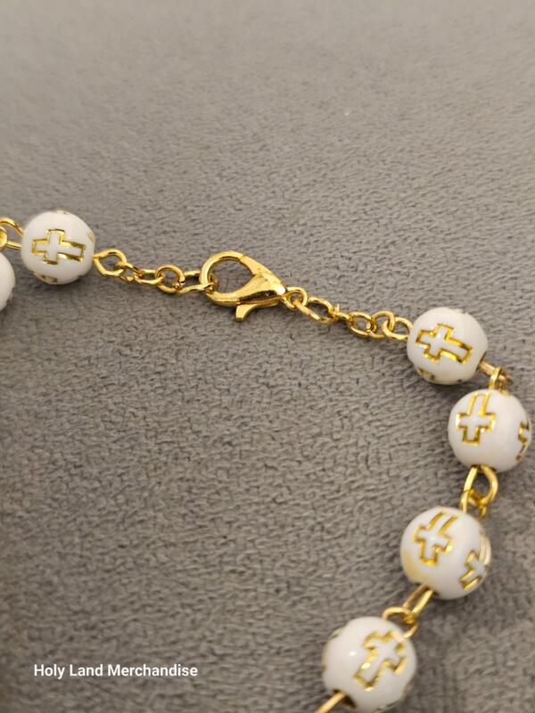 Wooden Beads Car Rosary with 8mm Beads – Christian Cross Charm for Rear View Mirror, Car Accessories & New Car Gift - Image 7