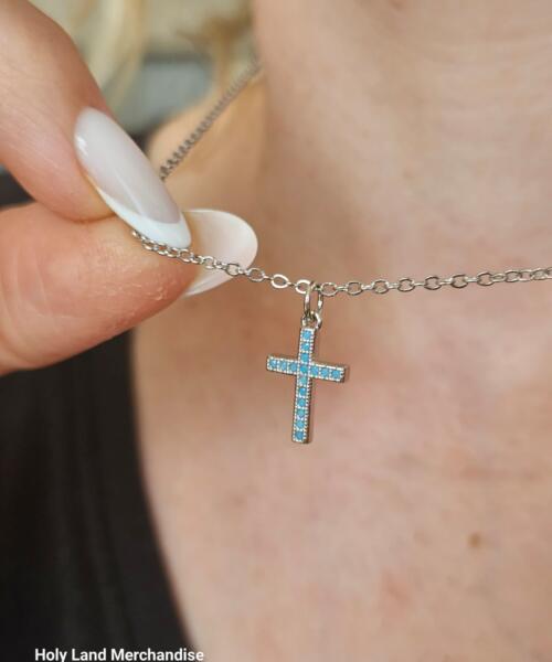 Minimalist Tiny Cross Necklace · 304 Stainless Steel Pendant with Cubic Zirconia · Dainty Necklace · Communion & Confirmation Gift for Her