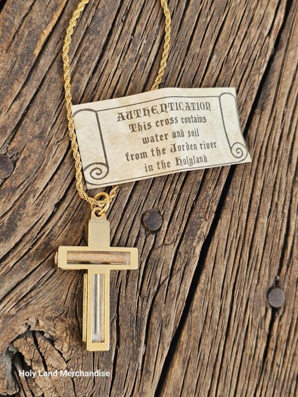 Real 18K Gold Plated Necklace, Jordan River Cross Necklace, Cross Necklace gift, gold cross mini necklace, mini gold necklace cross - Image 4