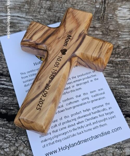 Olive wood Cross - Memorial and grief gift - loss of a loved one - personable memorial gift