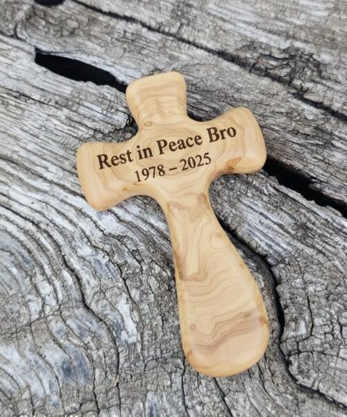 Olive wood Cross - Memorial and grief gift - remembrance gifts for loss - personalized memorial christmas ornaments