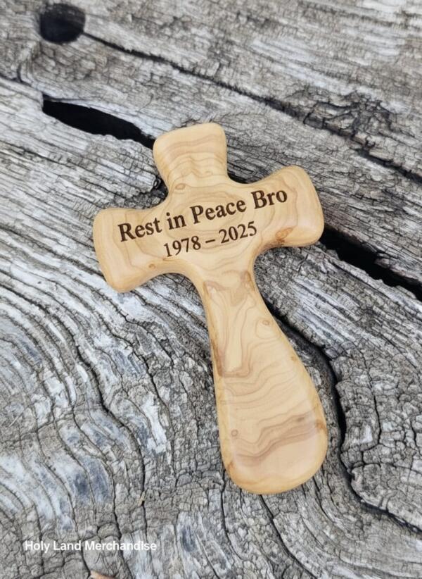 Olive wood Cross - Memorial and grief gift - remembrance gifts for loss - personalized memorial christmas ornaments