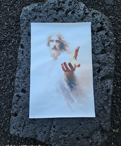 Jesus Canvas Wall Art – 30x45 cm Religious Christian Print • Biblical Art of Christ Reaching Hand • Modern Christian Decor Gift